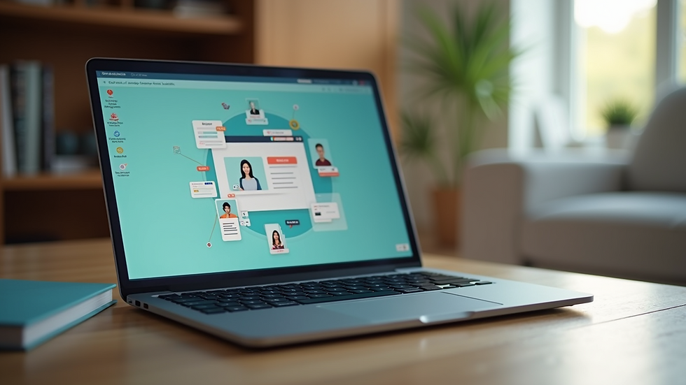 Eye-level view of a laptop displaying an online learning platform