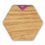 Thumbnail: Hexagonal wooden coaster with a pink accent