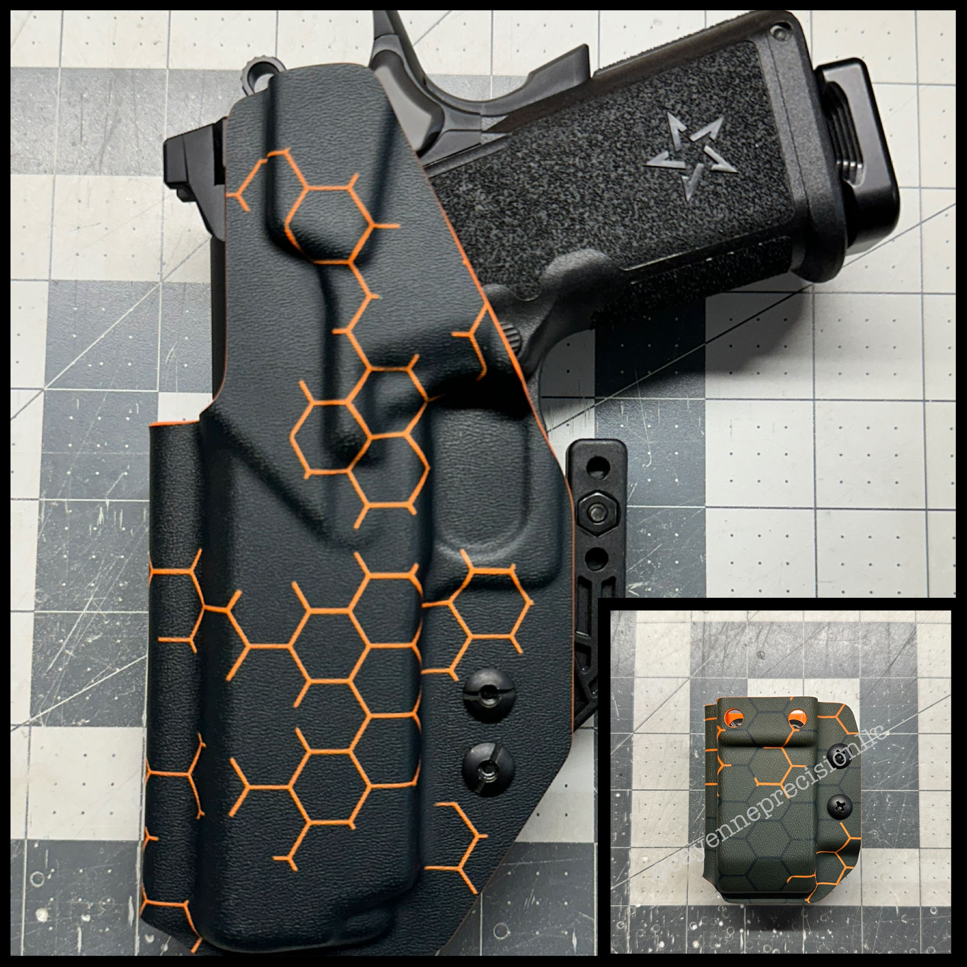JMFD Customs Staccato C IWB Kydex Holster and Mag Carrier Combo-Orange Hex