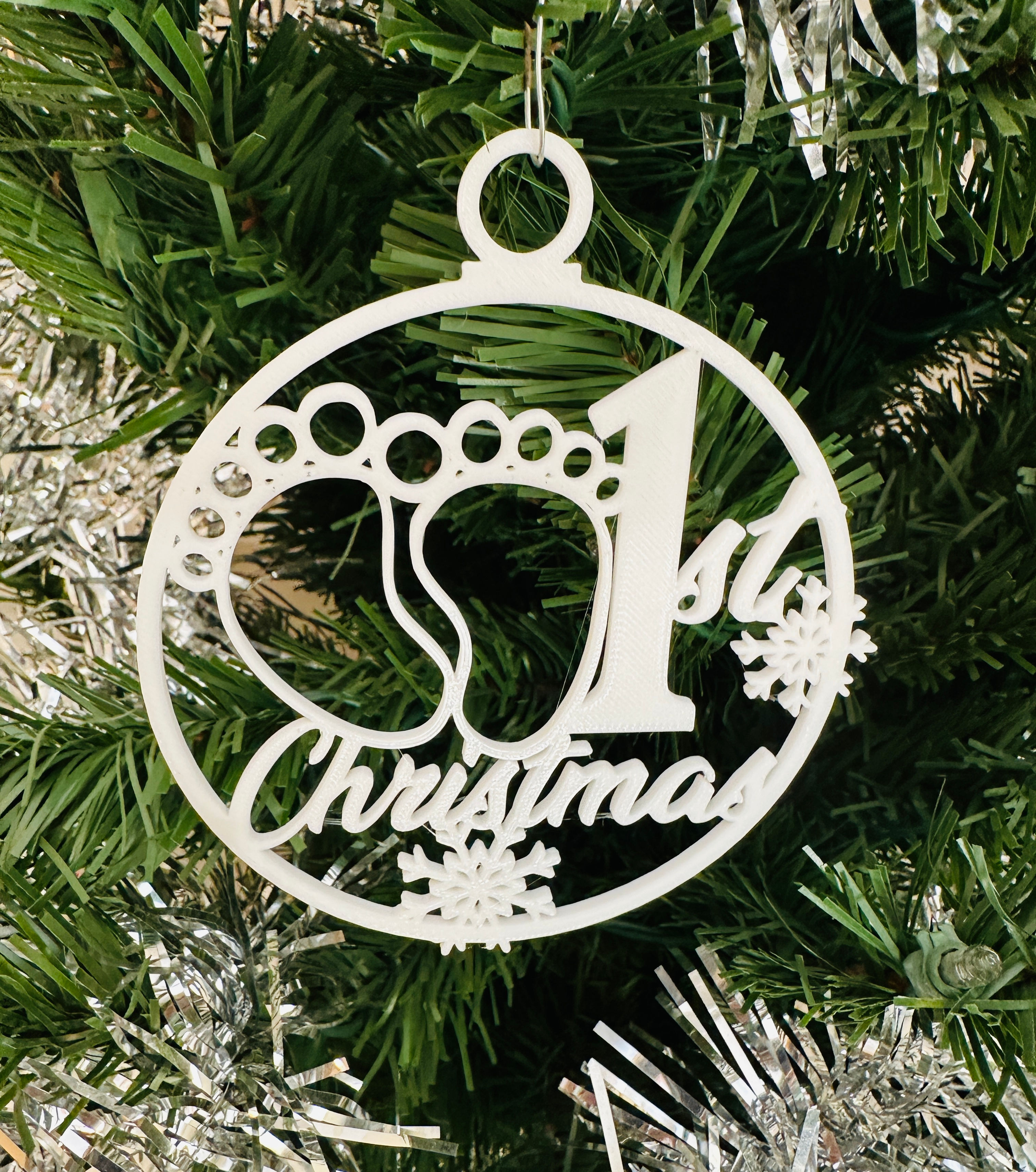1st Christmas Baby Feet Christmas Ornament