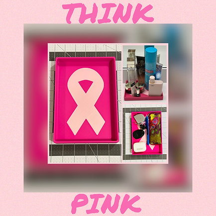 THINK PINK BREAST CANCER AWARENESS VALET/CATCH-ALL TRAY