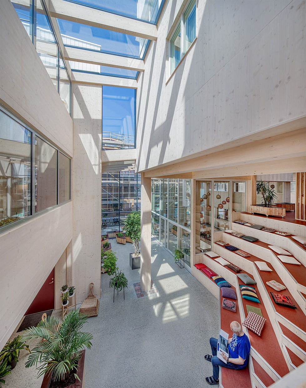 An interior view of the building complex "Vindmollebakken" in Stavanger