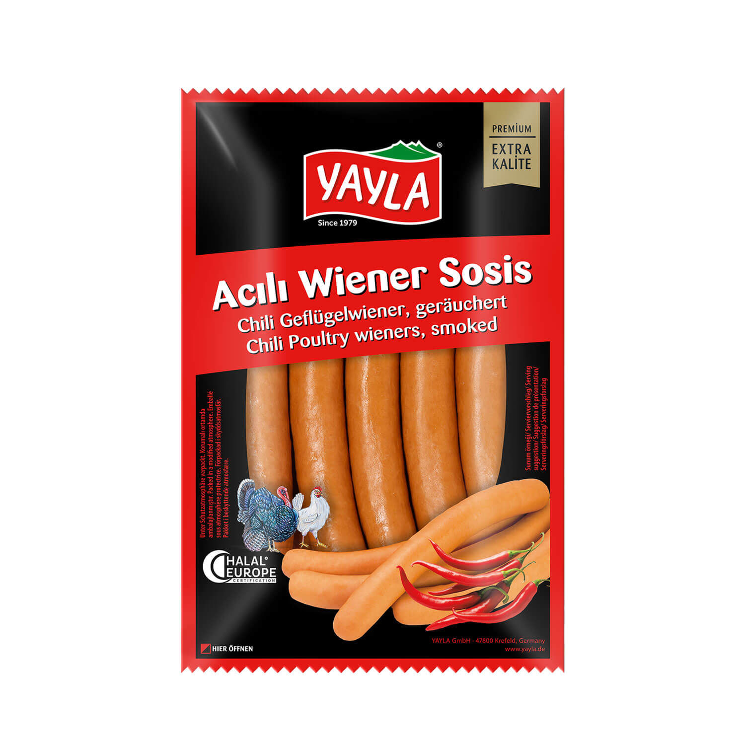Yayla Pittige Kip-Kalkoen Worstjes 400g