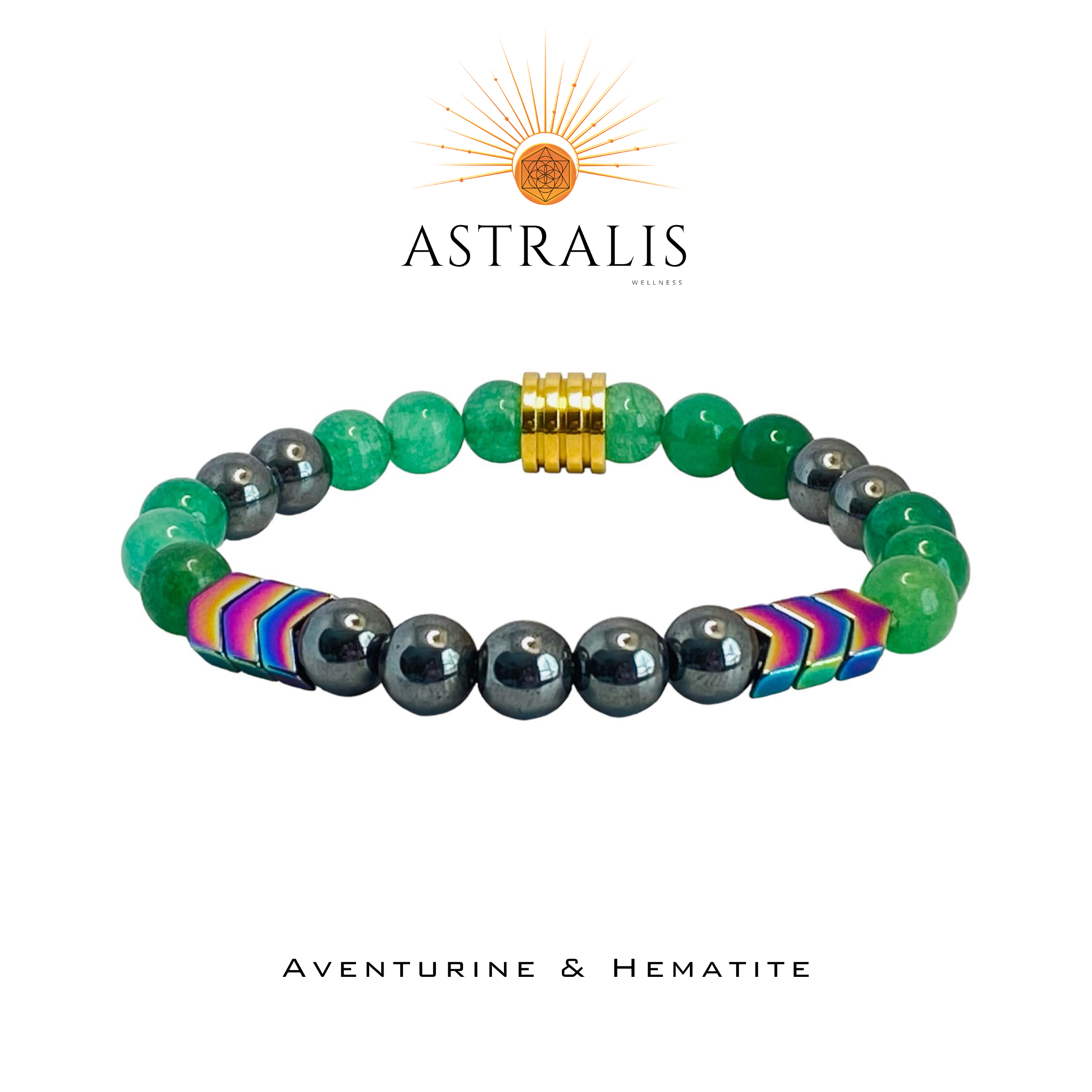 Aventurine and Hematite