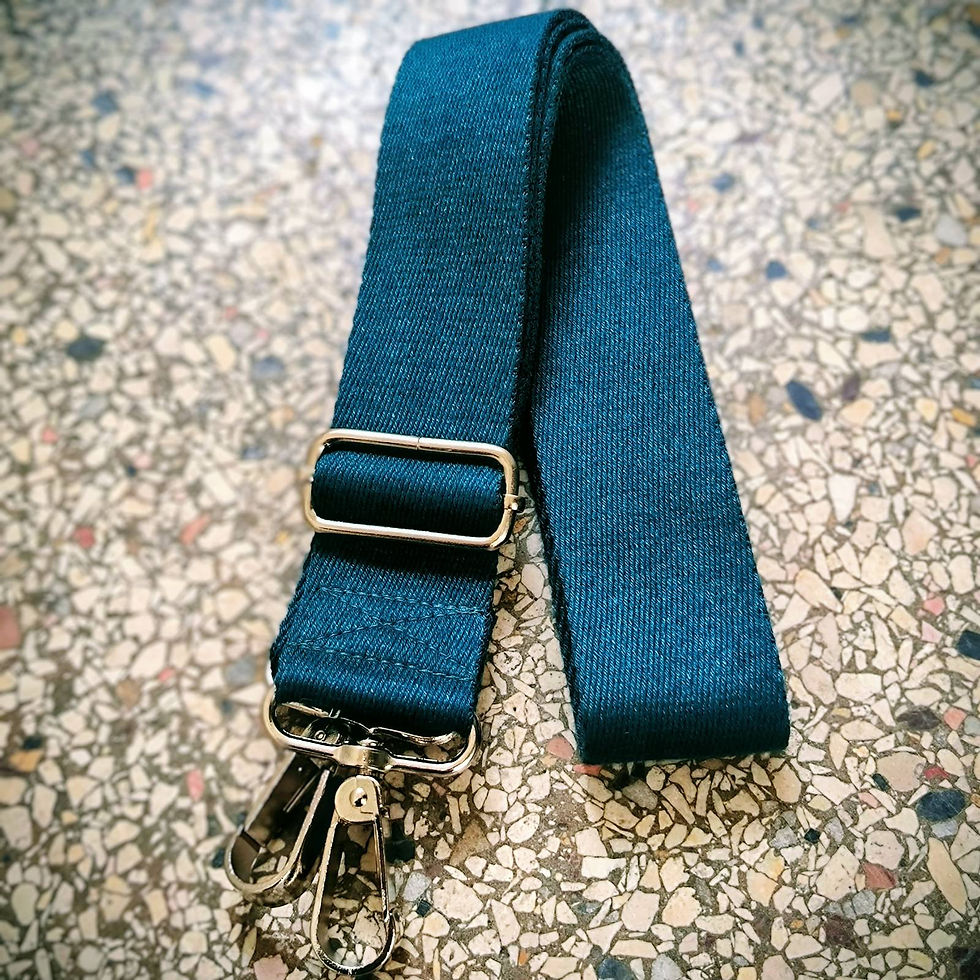 Miniatura: Barevné bavlněné popruhy ke kabelce s kovovými karabinami, nastavitelné a vyměnitelné, doplněk k ručně vyráběným kabelkám