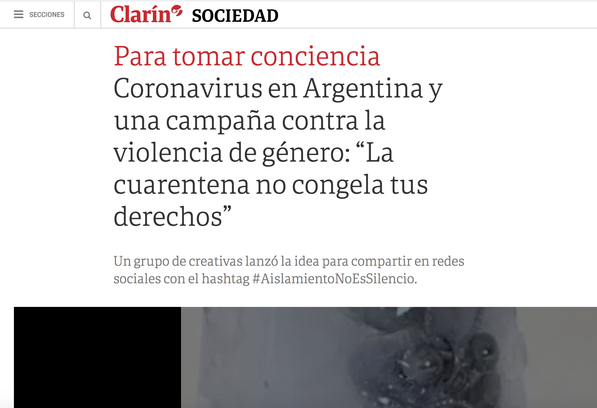 Clarín #AislamientoNoEsSilencio