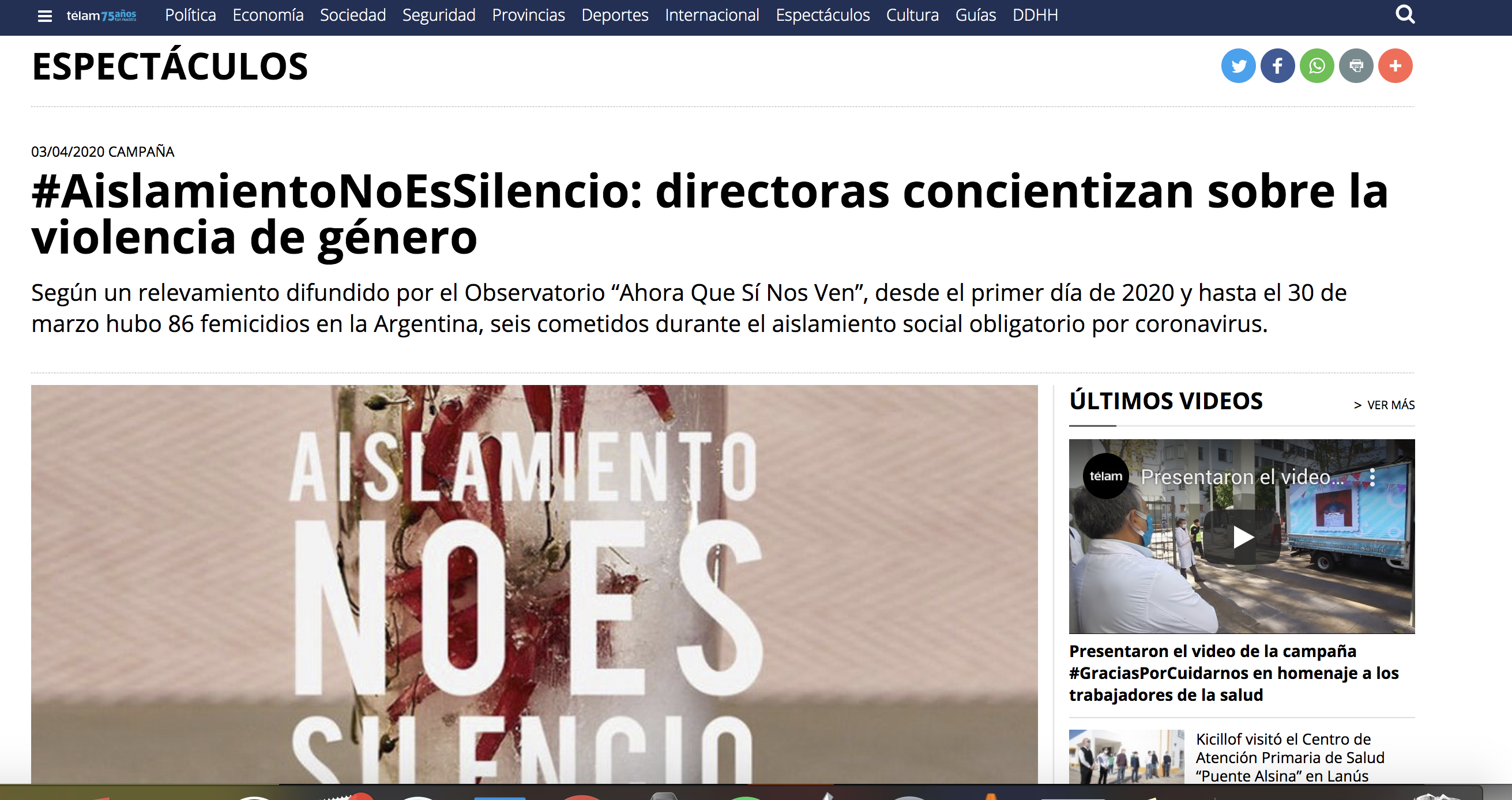 Telam #AislamientoNoEsSilencio