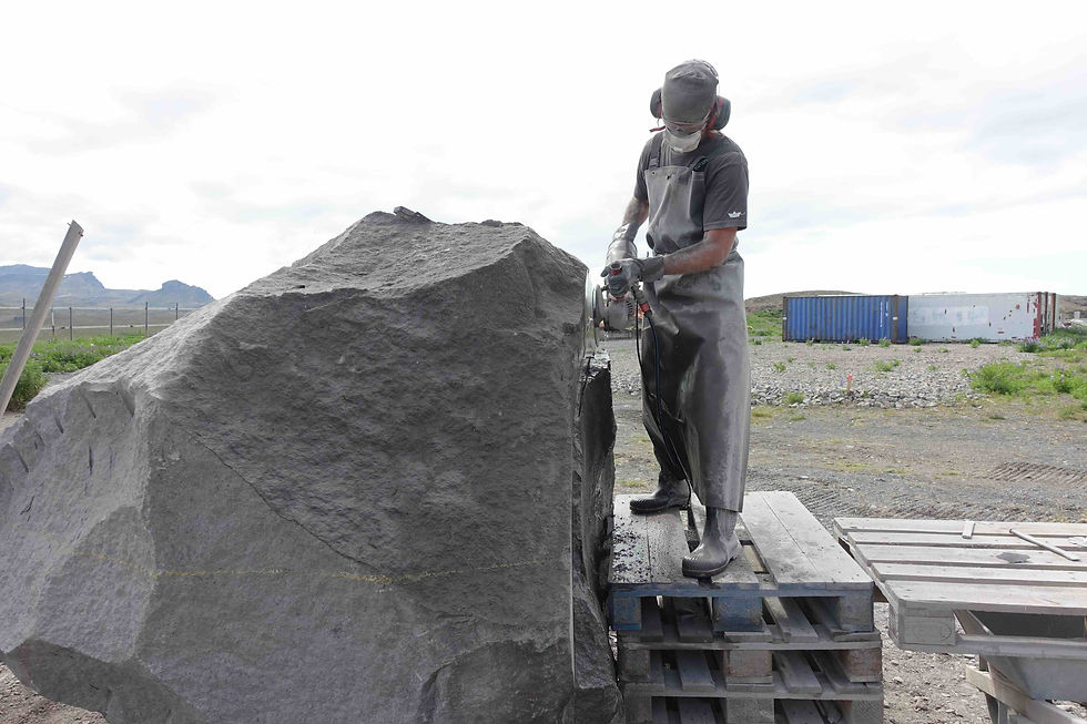 work on the base of the top stone