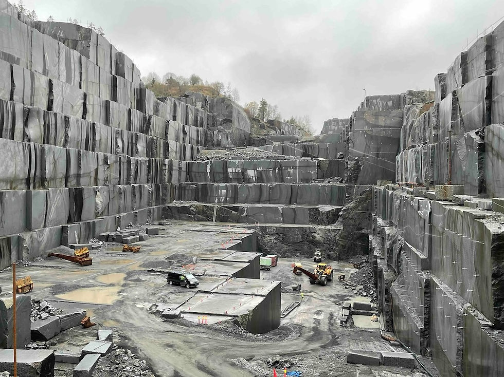 A quarry owned by the LUNDHS company in Larvik on the southern coast of Norway.