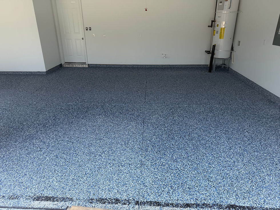 Decorative Flake Before Protective Topcoat