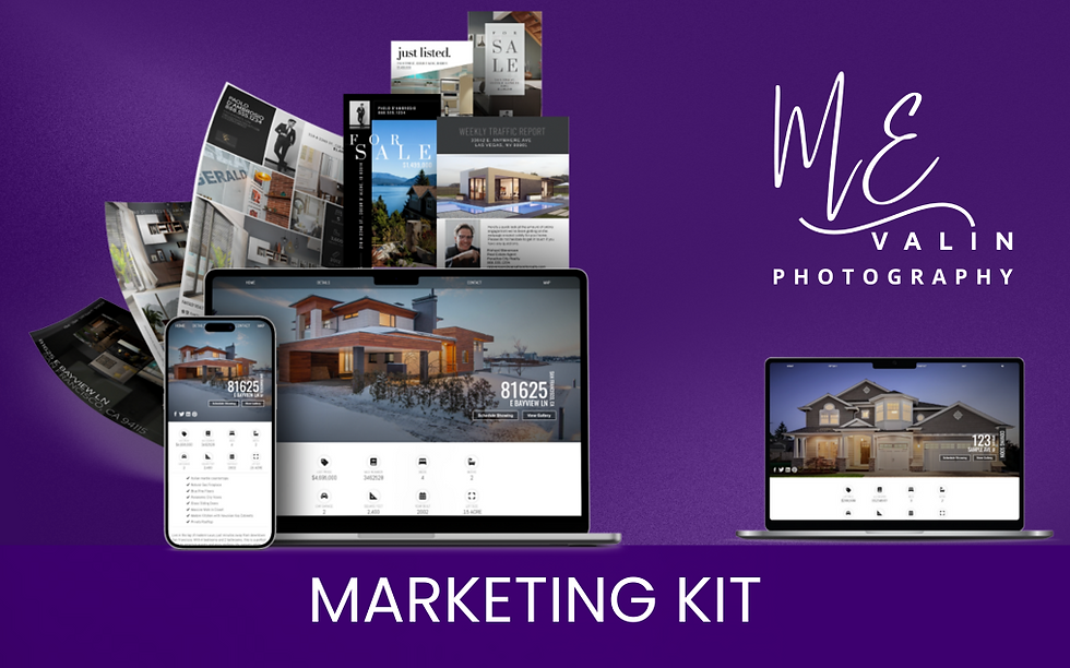 Discover the comprehensive real estate marketing solutions offered by ME VALIN Photography's Marketing Kit, designed to enhance your property's appeal.