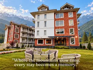 Twin Towers among the best Hotels in Pahalgam, featuring mountain views and peaceful garden seating