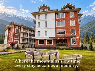 Twin Towers among the best Hotels in Pahalgam, featuring mountain views and peaceful garden seating