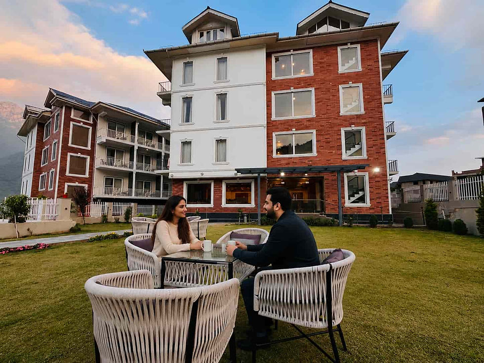 Where to Stay in Pahalgam - couple enjoying a hotel stay