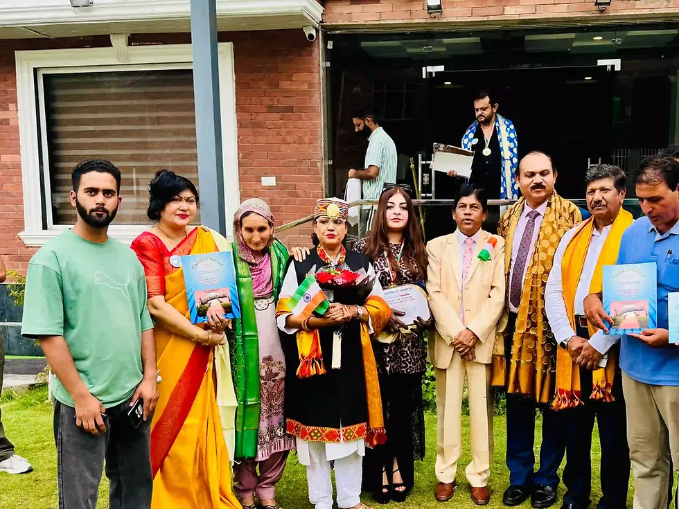 Hotel in Pahalgam for group bookings — guests gathered on the shared lawn at Twin Towers by DeFoy