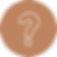 Question mark icon inside of a light brown circle