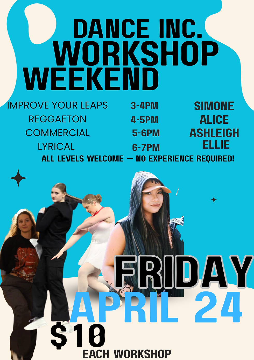 April Workshop Weekend Friday 24th April