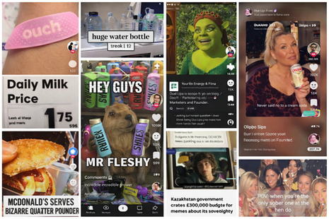a collage of random TikTok and Instagram posts
