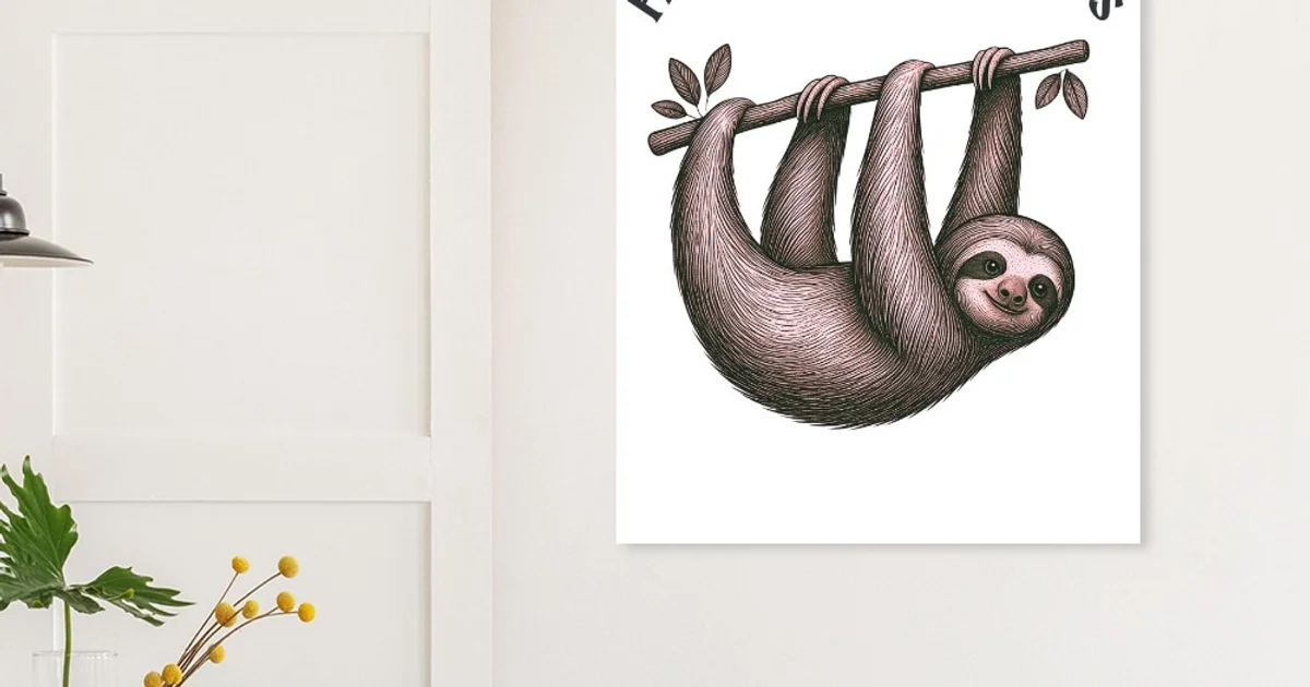 Hanging out with Jesus - Cute Sloth Christian Poster