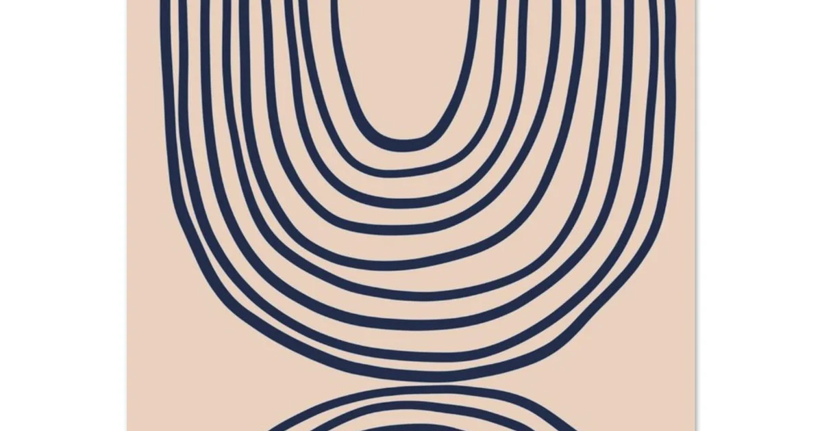 Heaven meets earth - Minimalistic Abstract Curved Geometric Wall Decor