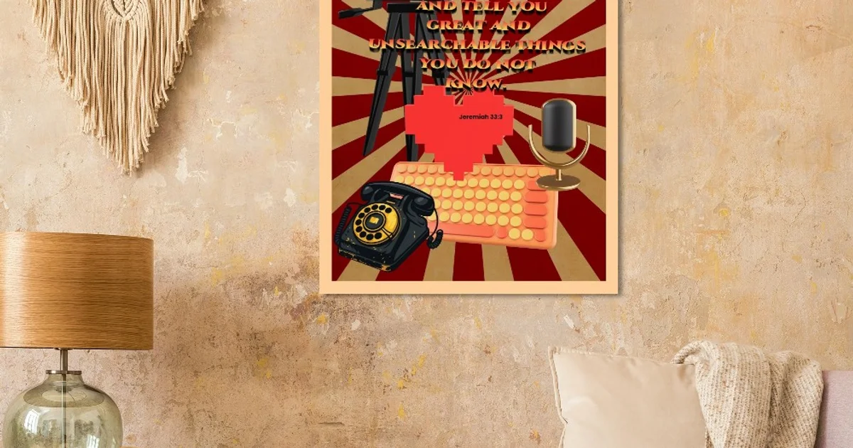 Call to Me says the Lord | Retro Matte Bible Verse Poster