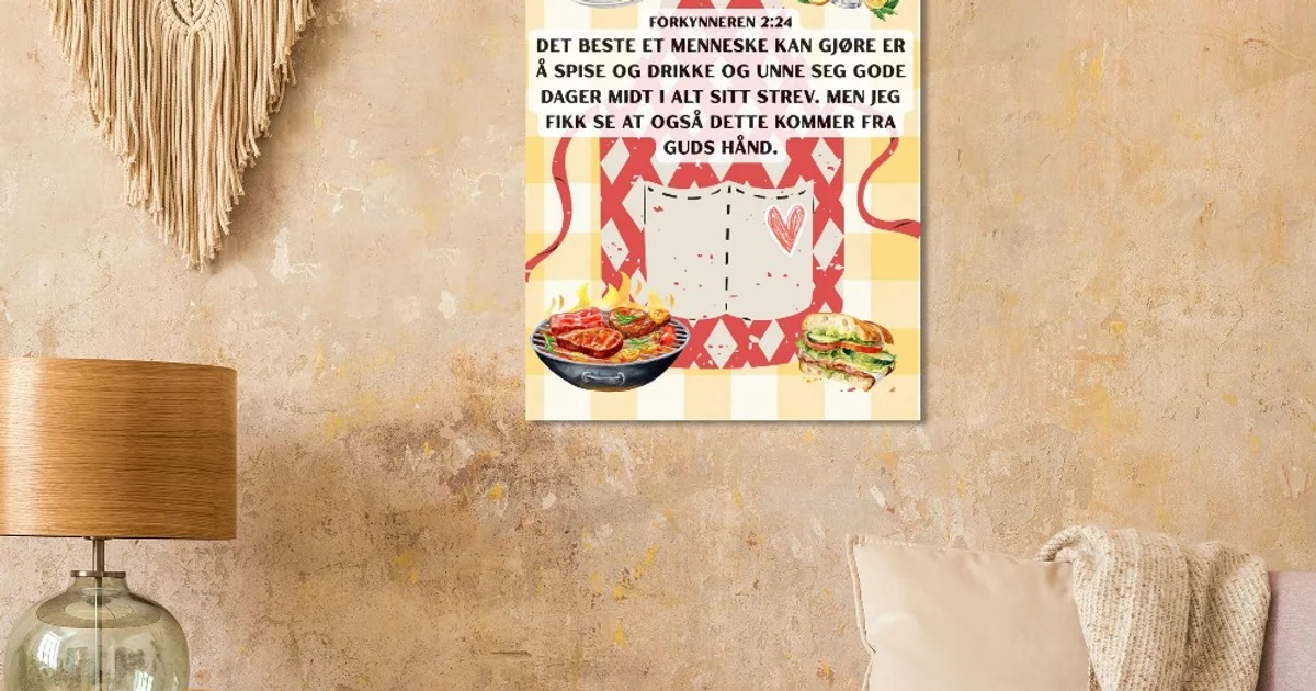 Nyt det som Gud gir | klassisk matt bibelplakat