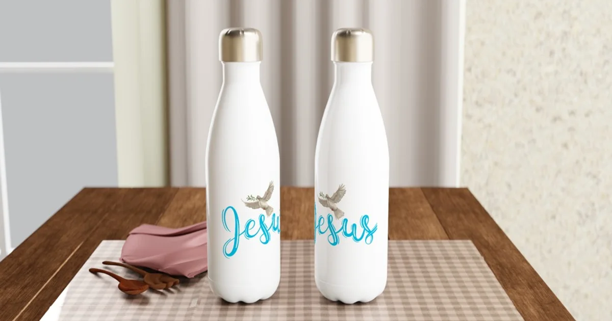 Jesus - White 17oz Stainless Steel Water Bottle