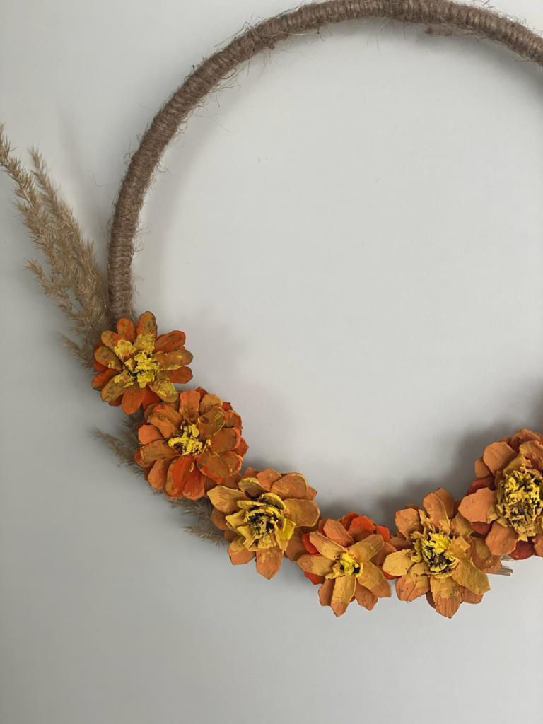 Miniaturbild: Türkranz Dekohänger Zapfenblumen