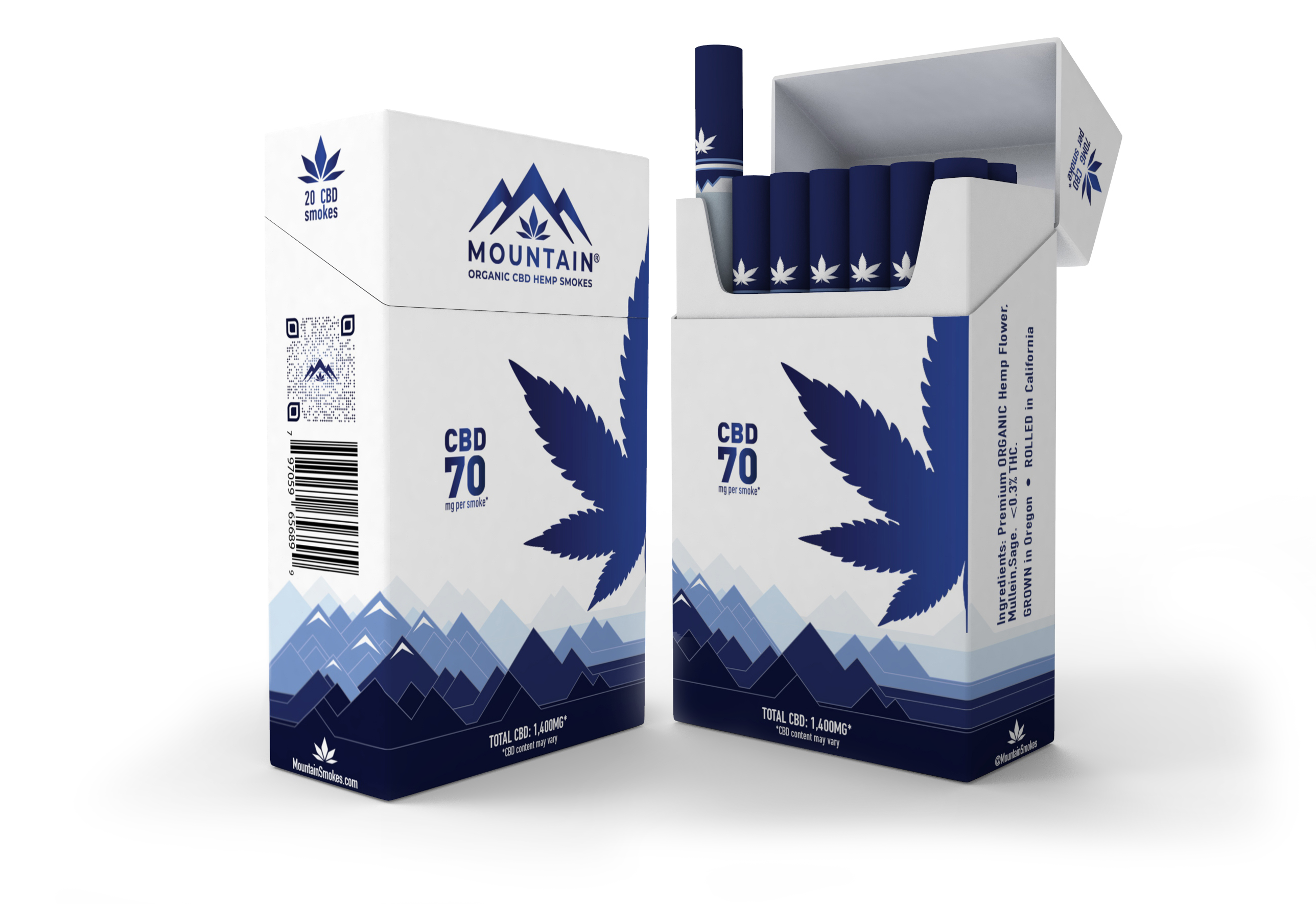 Mountain Hemp Smokes 1400mg/ 20 per pack/ 70mg each