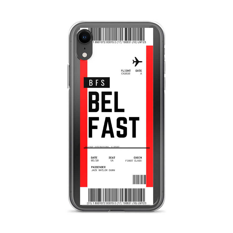 Thumbnail: Belfast Boarding Pass iPhone Case