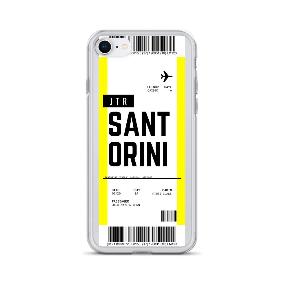Thumbnail: Santorini Boarding Pass iPhone Case