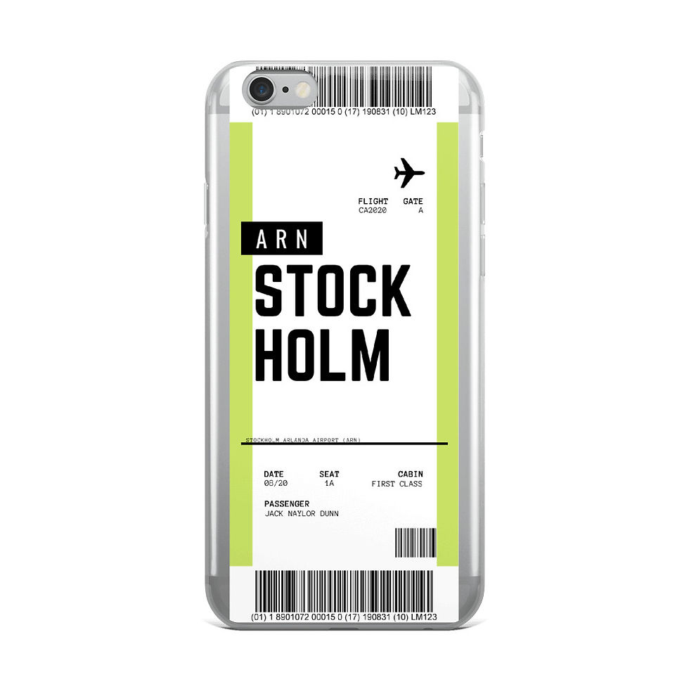 Thumbnail: Stockholm Boarding Pass iPhone Case