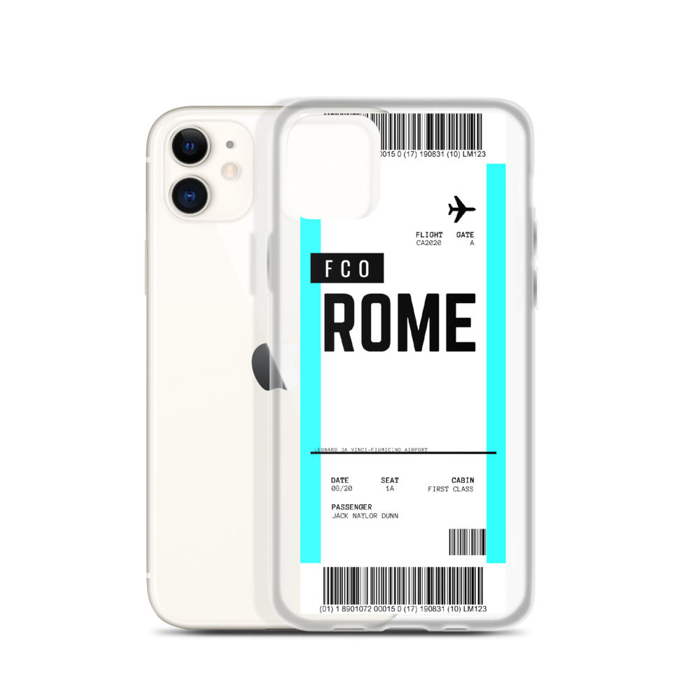 Rome Boarding Pass iPhone Case