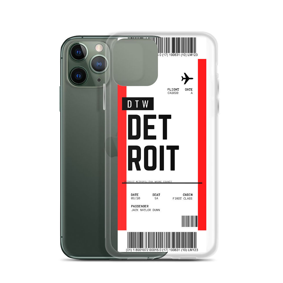 Thumbnail: Detroit Boarding Pass iPhone Case