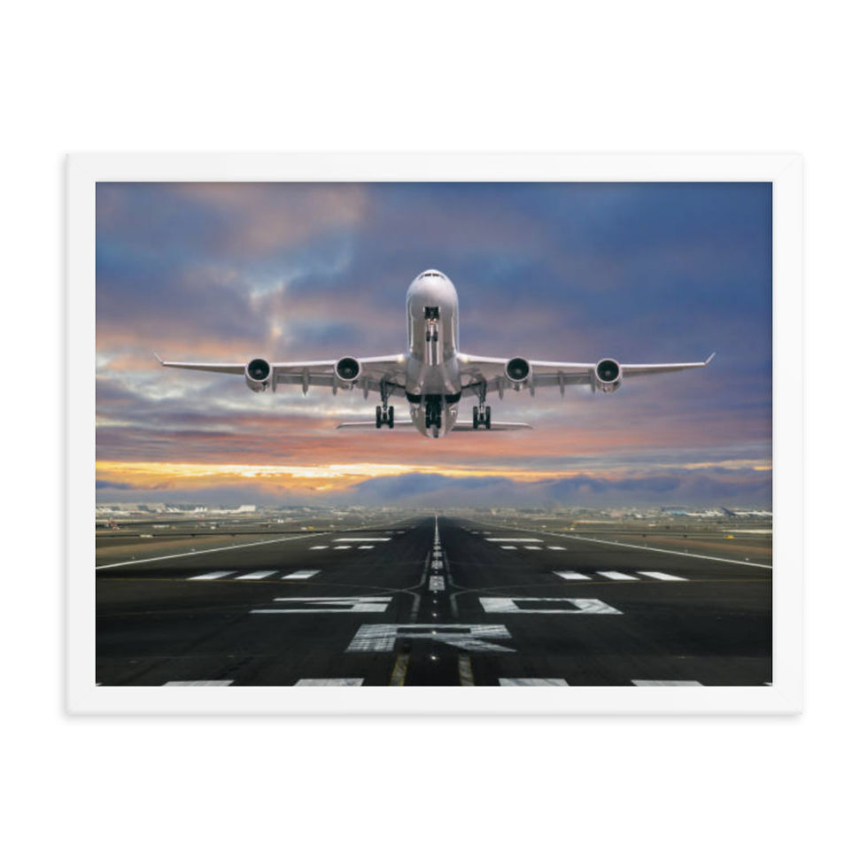 Thumbnail: Aircraft Departing From RWY30 Framed poster