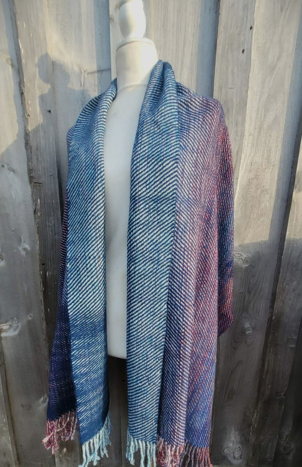 Thumbnail: Sailors Delight Shawl - Wool, Maritime grown and woven