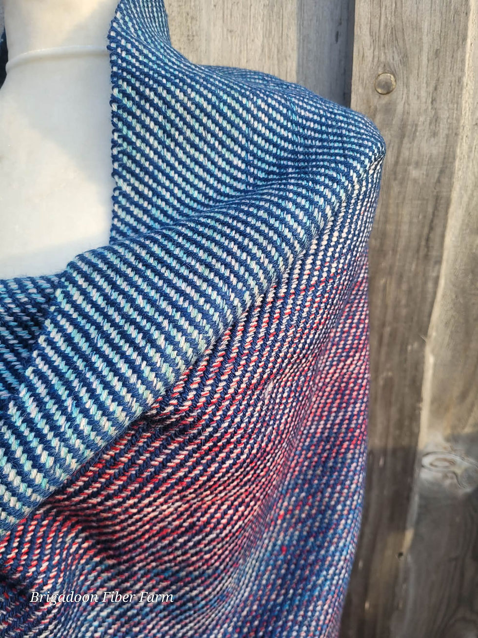 Thumbnail: Sailors Delight Shawl - Wool, Maritime grown and woven