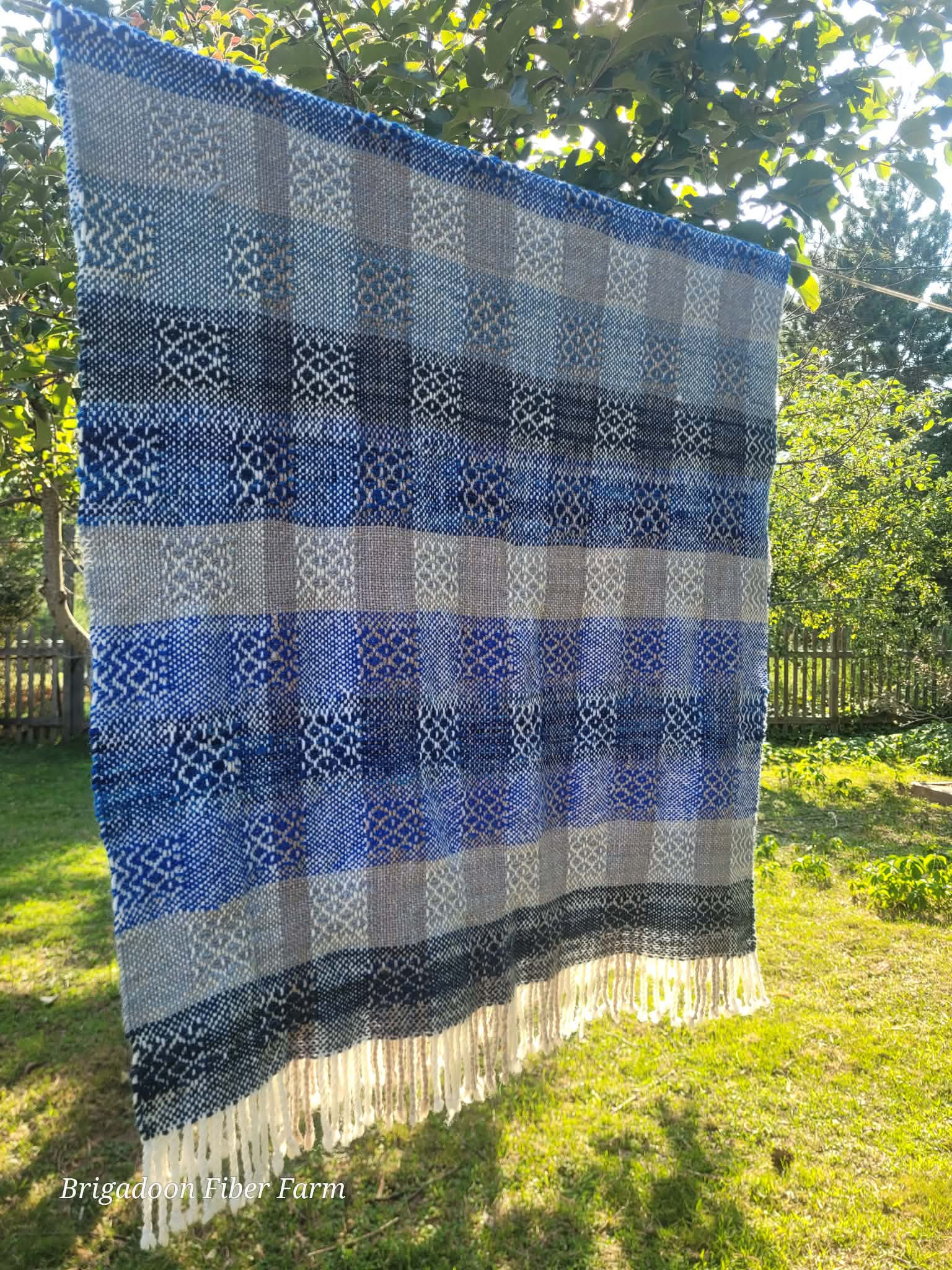 Floating Windows, Handwoven Blanket, 100% wool, farm raised.