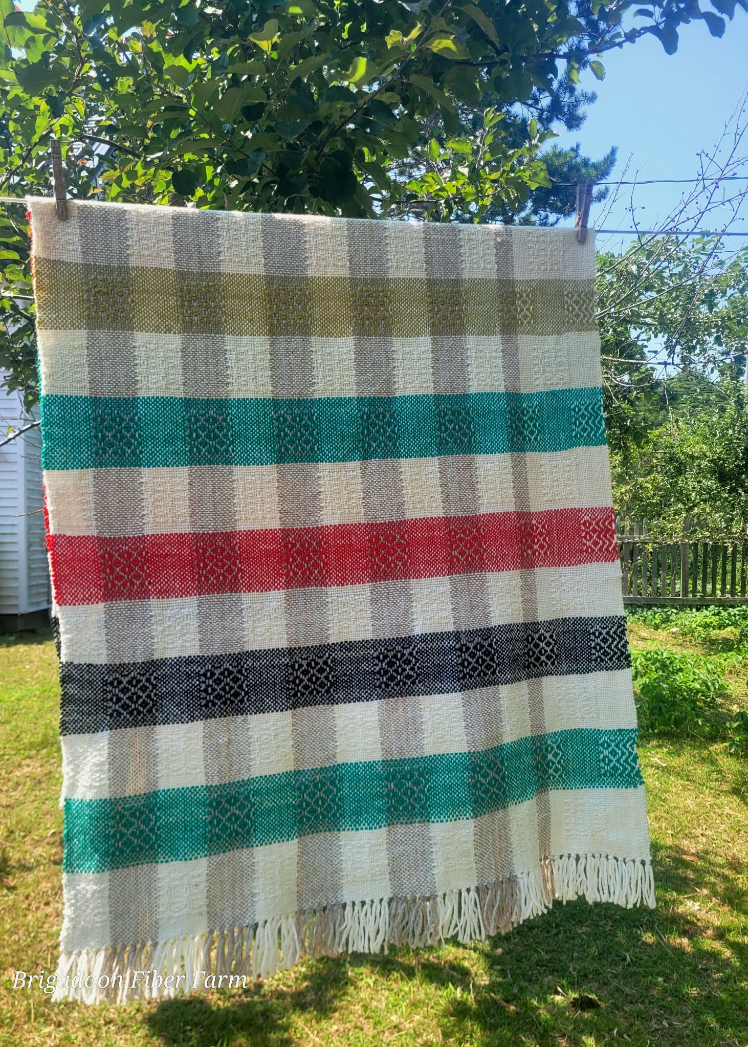 Floating Windows, Handwoven Blanket, 100% wool, farm raised.