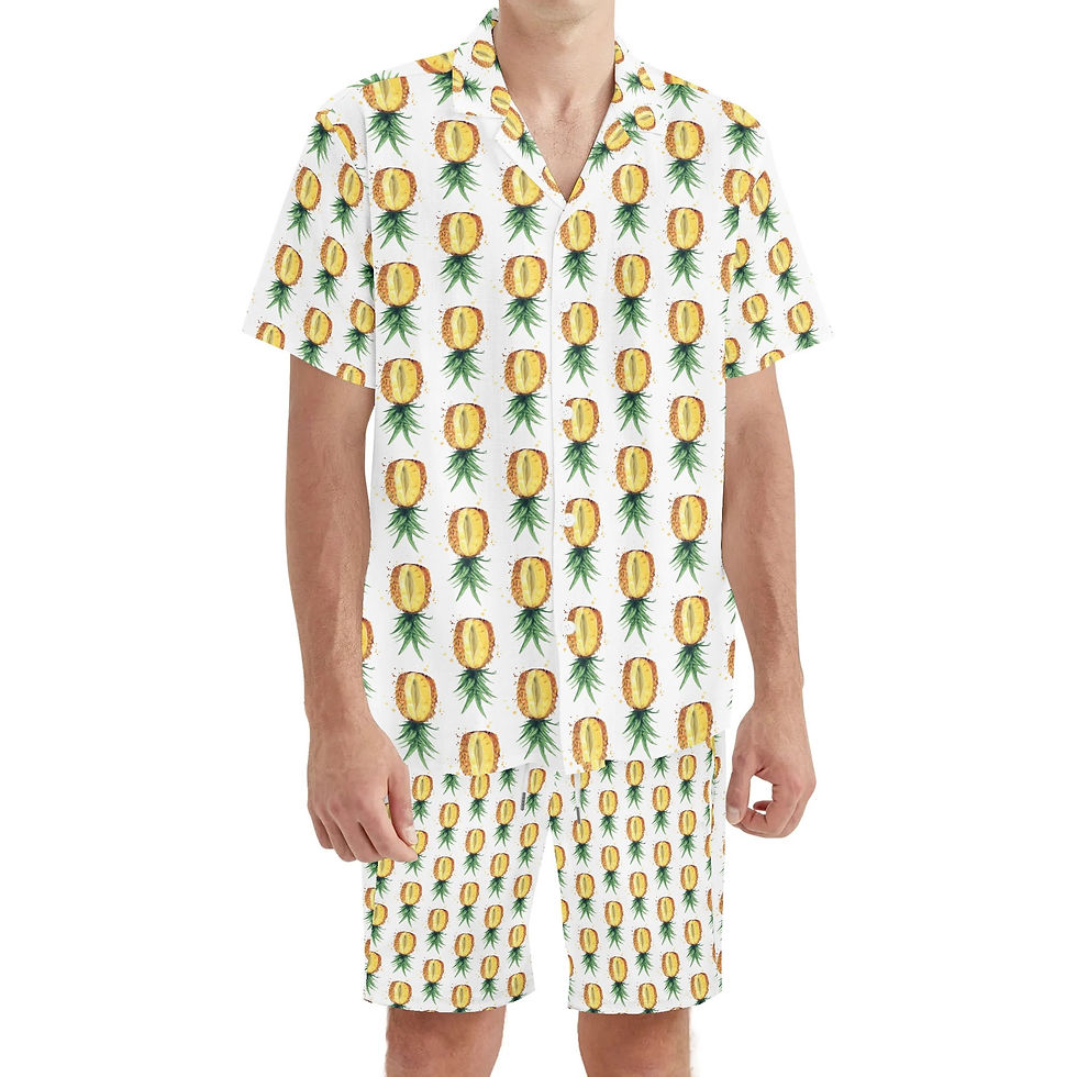 Thumbnail: Alt lifestyle Men's Regular Fit Hawaiian Short Sleeve Shirt and Shorts Set