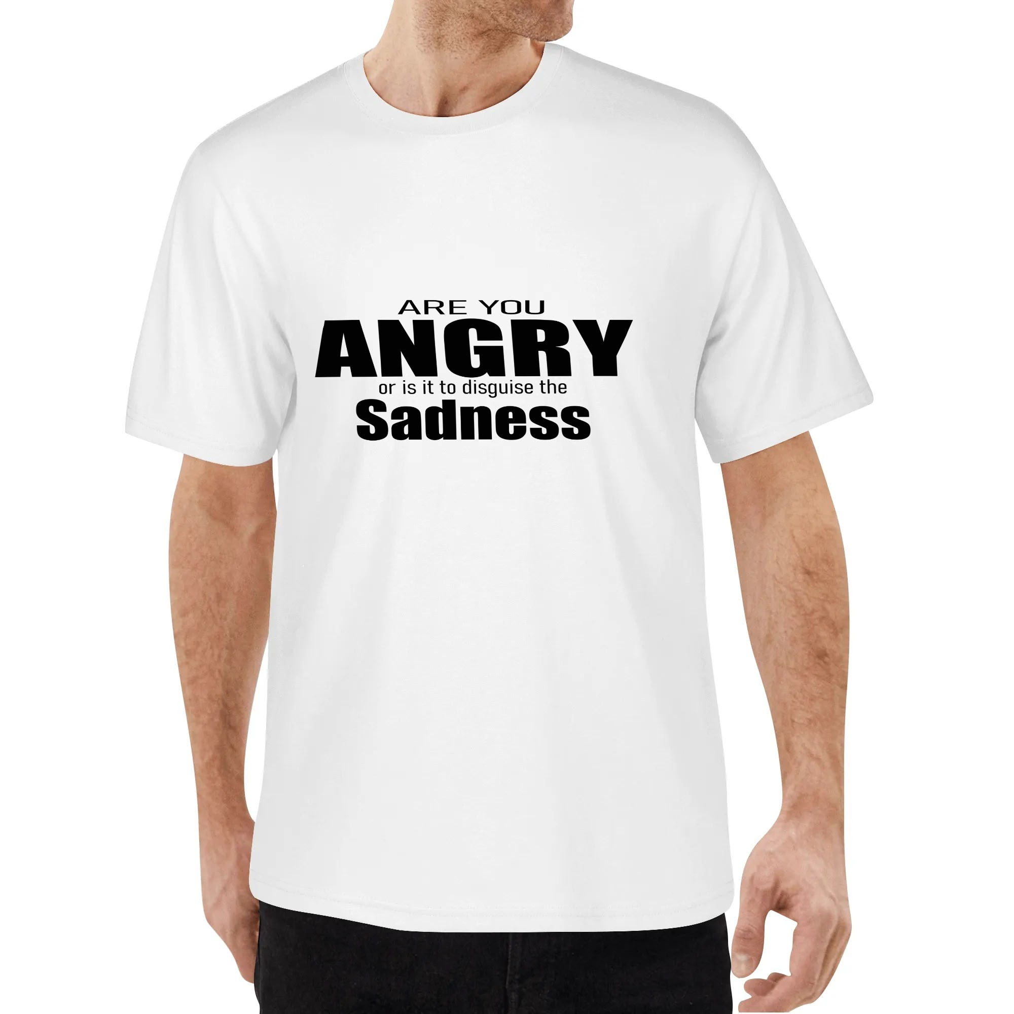 are you angry to disguise your sadness Crew Neck Short Sleeve T Shirt
