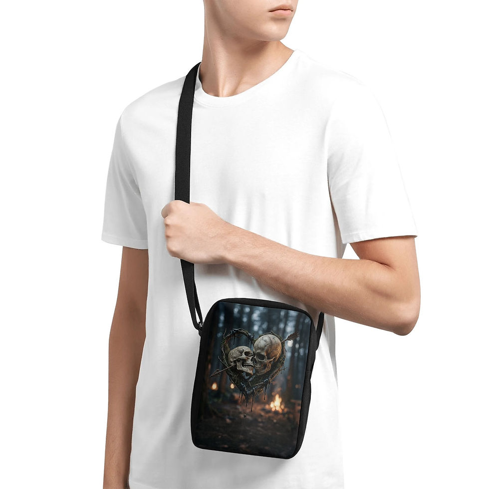 Thumbnail: Skulls in woods Cross-Body Bag