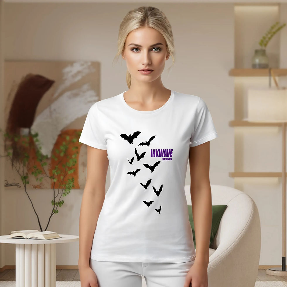 Thumbnail: inkwave w bats Woman Crew neck T-shirts