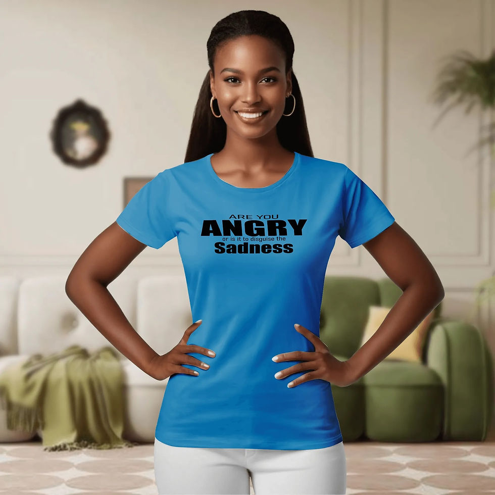 Thumbnail: angry to hide sadnessWoman Crew neck T-shirts