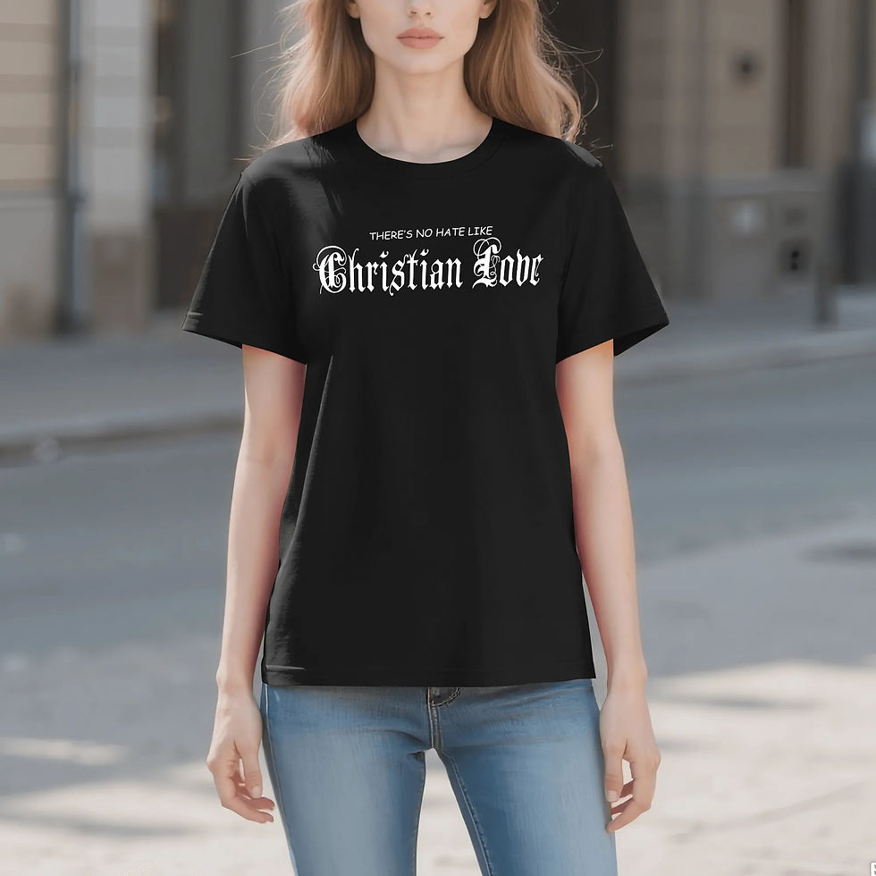 Thumbnail: there's no hate like christian love Crew Neck Short Sleeve T Shirt