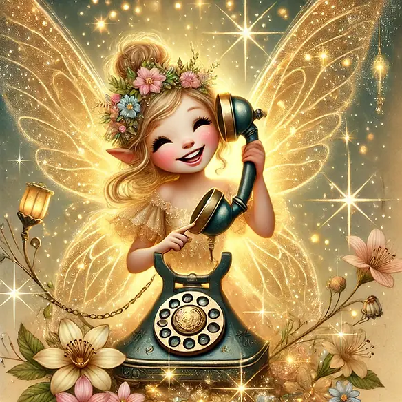 DALL·E 2024-10-13 19.39.42 - An illustrated Happiness Fairy, smiling and joyful, holding a