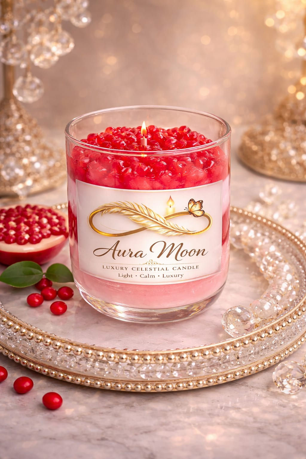 POMEGRANATE AND GEL CANDLE