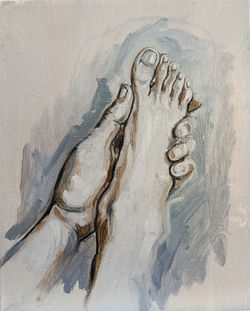 E' il mio cuore nelle tue mani_ No, sei folle è solo il tuo piccolo piede di bambina, 24 cm x 30 cm,