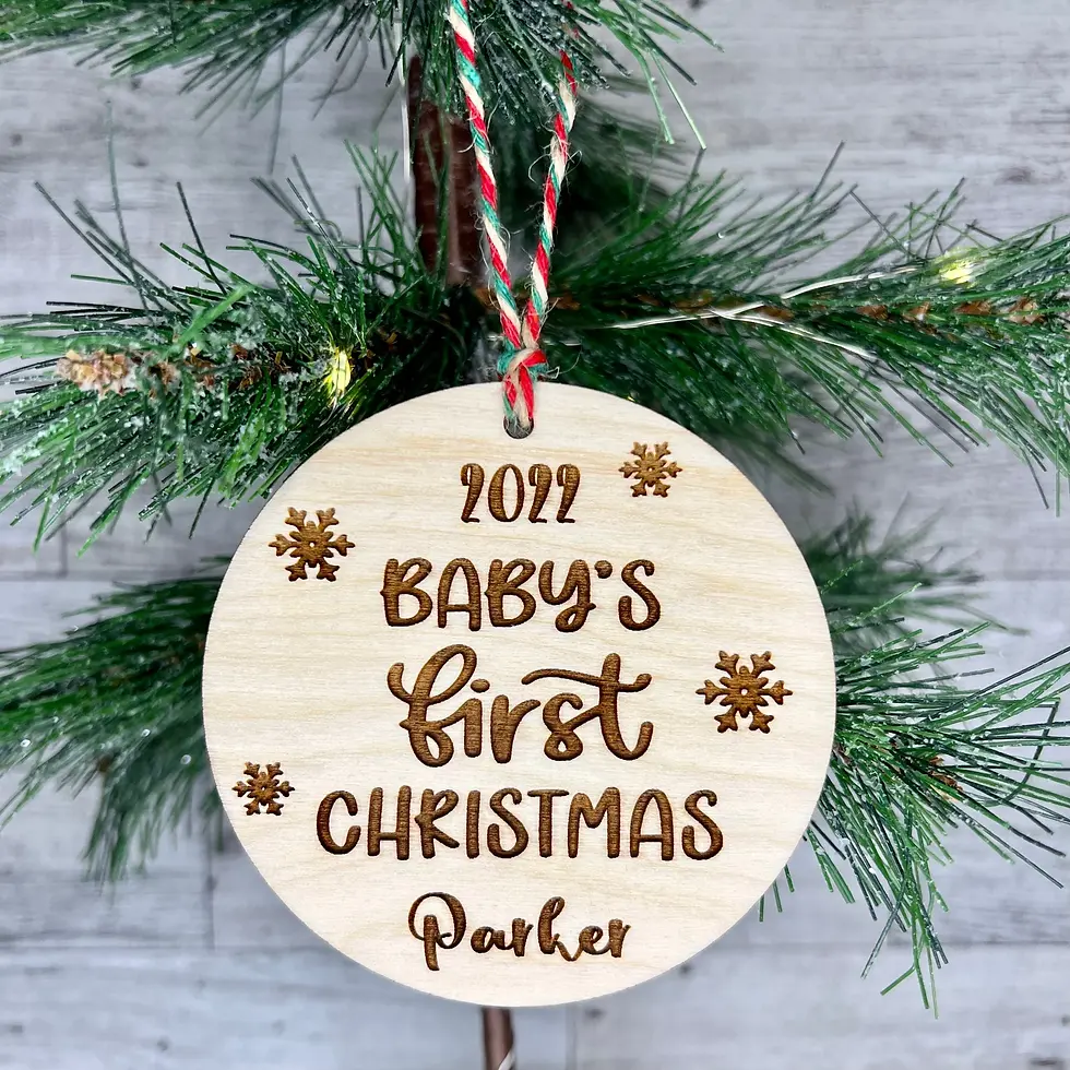Baby's First Christmas Custom Wood Tree Ornament