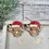 Thumbnail: Santa Highland Cow Wood Dangle Earrings